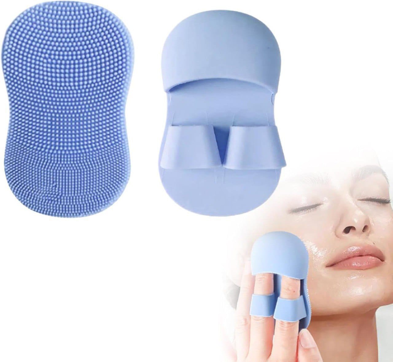 Premium Silicone Facial Cleansing & Exfoliating Manual Finger Brush – Soft Bristle Face Scrubber for Deep Pore Cleaning and Blackhead Removal